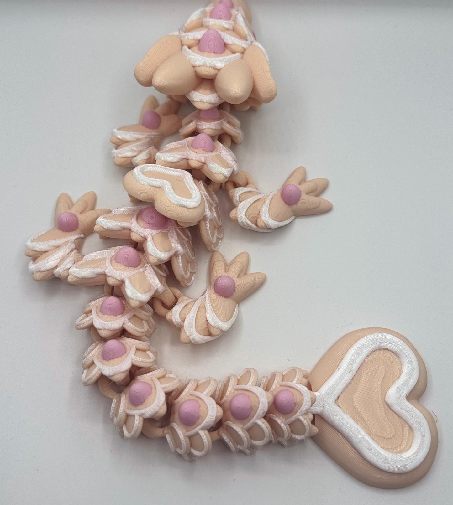 Sugar Cookie Dragon – 3D Printed Articulated Dragon 3D Printed Fidget Toy Cinderwing3D 12 inch Dragon My Store