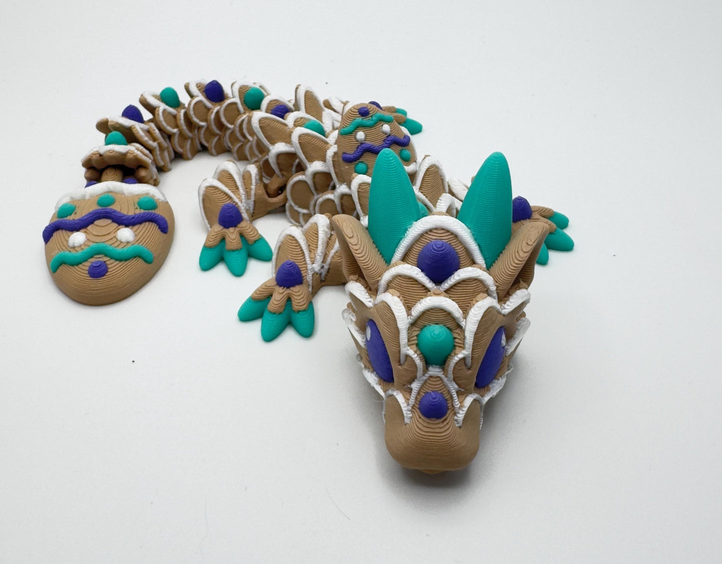 Dragon Fidget Toy – 3D Printed Cookie Dragon – Poseable Fantasy Creature – Cute Desk Toy Gift My Store