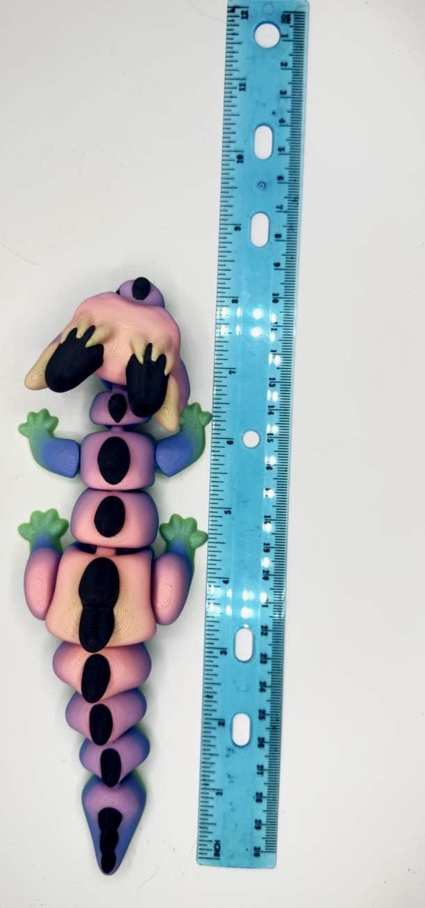 Whimsical Grumpy Dragon Fidget Toy in Fun Colors - Great Gift for Dragon Fans! 8.25 Long My Store