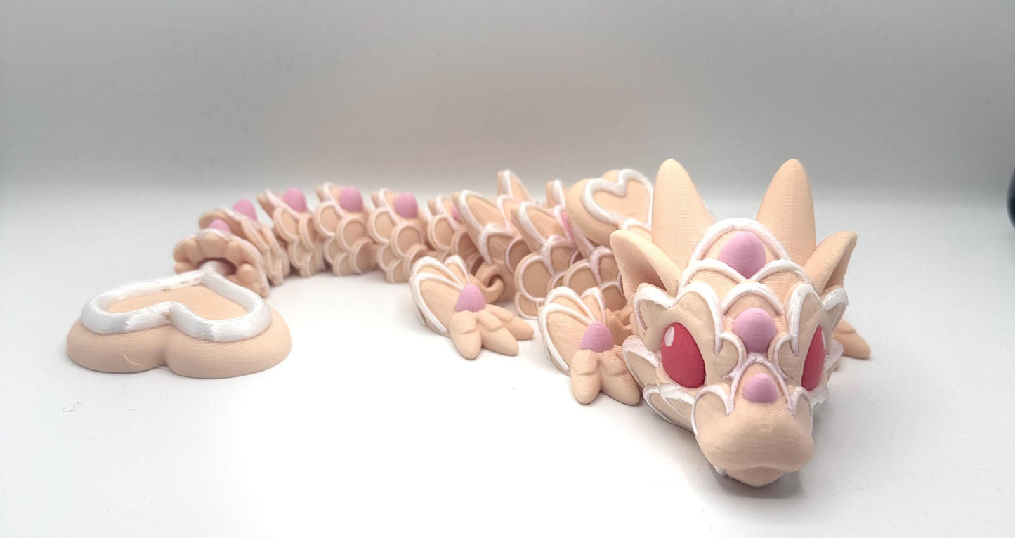Sugar Cookie Dragon – 3D Printed Articulated Dragon 3D Printed Fidget Toy Cinderwing3D 12 inch Dragon My Store