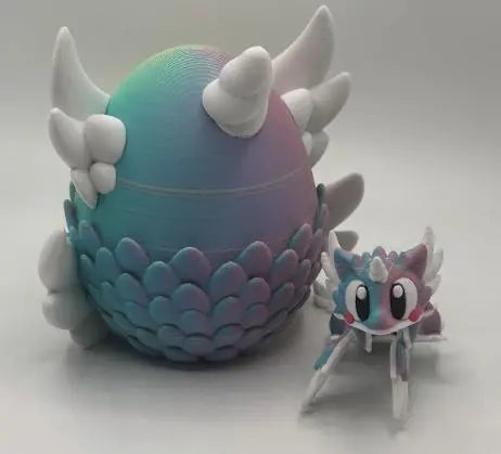 Celestial Dragon in Egg – 3D Printed Desk Toy | Fidget Dragon Egg | Rainbow or Pink PLA Miniature | Dragon Lover Gift | Fantasy Decor My Store