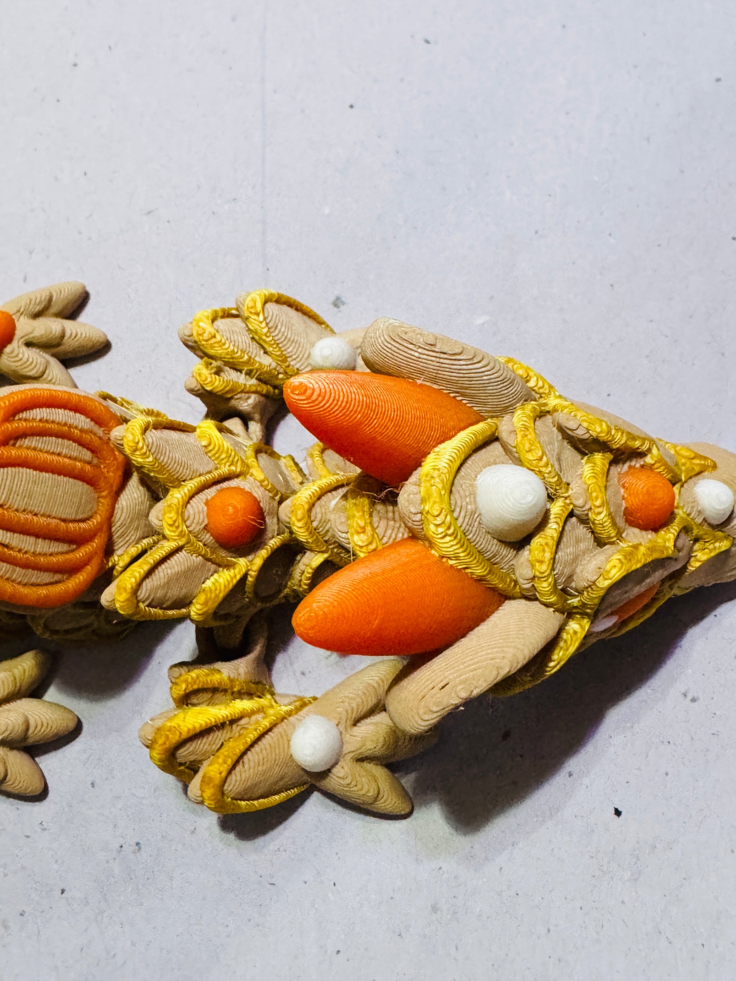 3D Printed Pumpkin Dragon, Articulated Dragon — Custom Color 3D Print, Fidget Toy