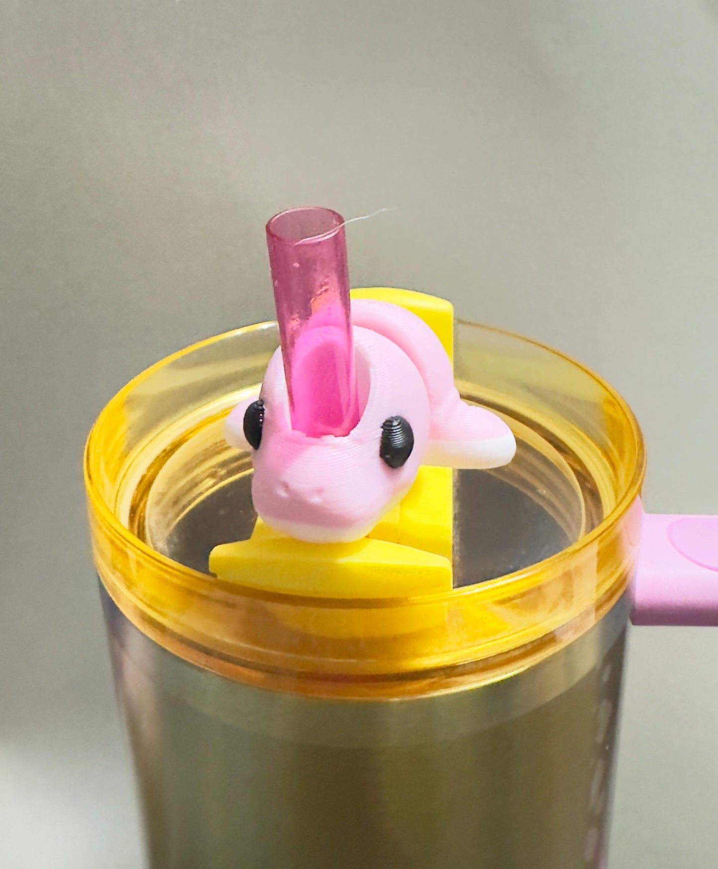 Articulated animal Stanley straw topper | 3D-printed flexible drink accessory for Stanley tumblers | Cute and fun cup decoration | Unique fidget straw charm