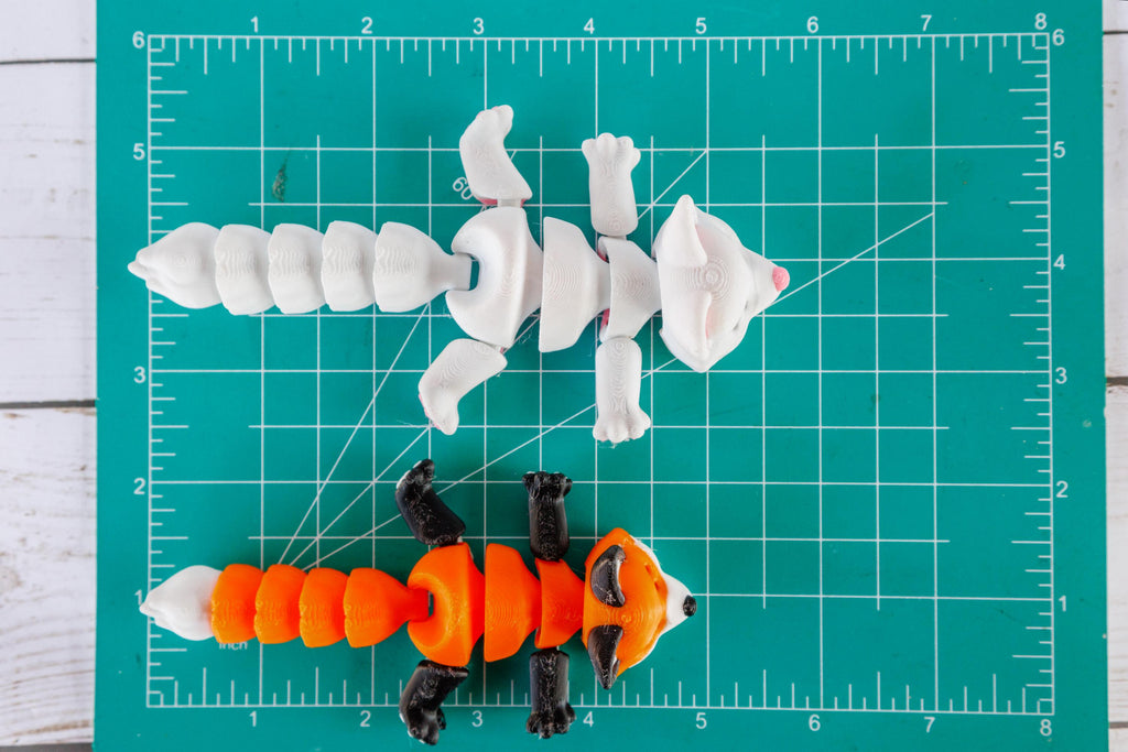 3D-Printed Fox with Tree stump - Trash Can - 3D Printed Articulated Fox – Trash fox Fidget-Friendly – Perfect Gift! - KV3D Designs