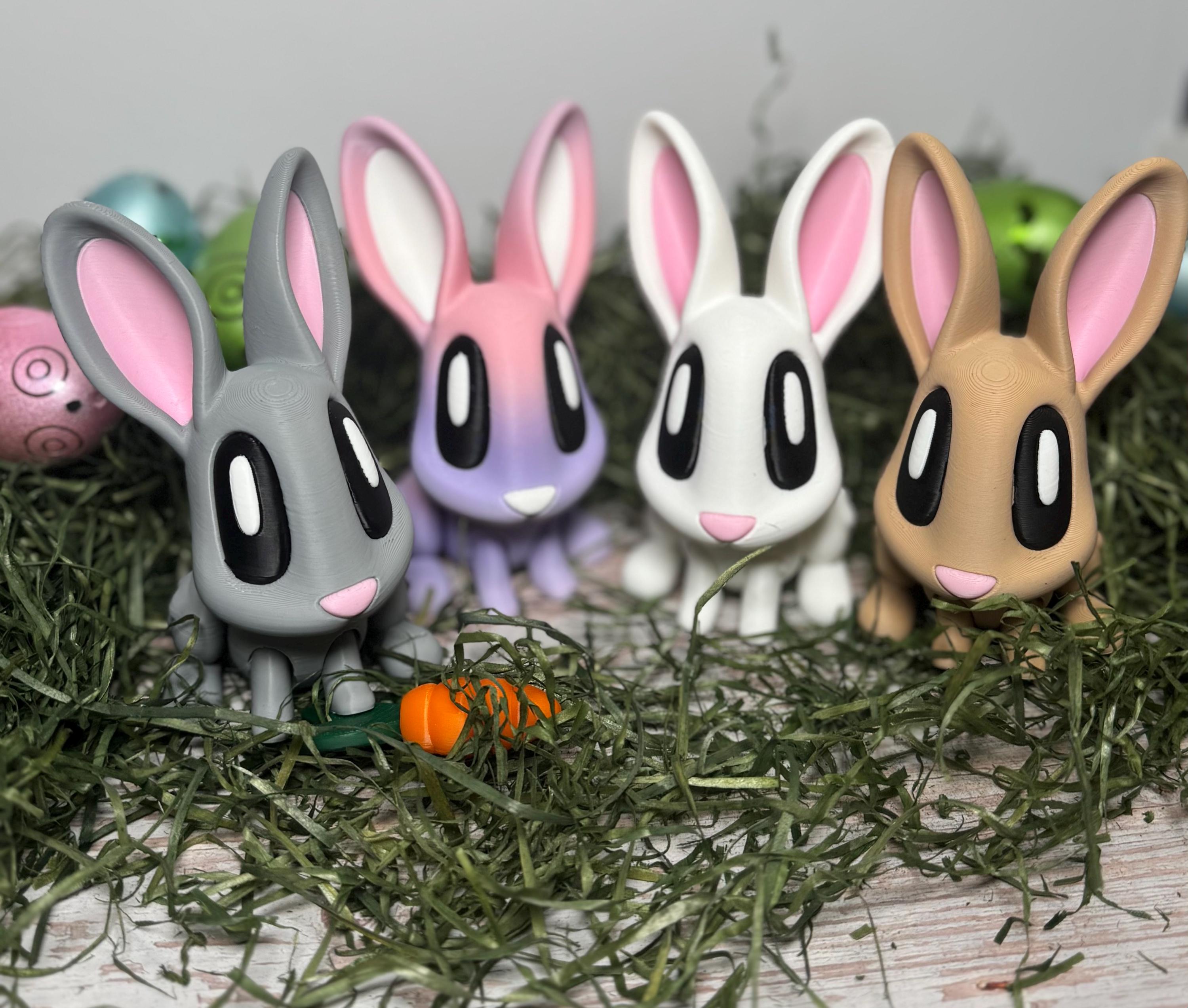 3D-Printed Easter Bunny | Articulated Fidget Toy, Cute Collectible Gift Basket Stuffer for Kids & Adults - KV3D Designs