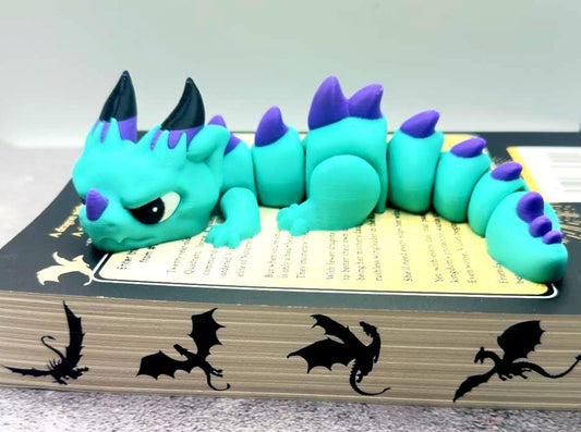 Whimsical Grumpy Dragon Fidget Toy in Fun Colors - Great Gift for Dragon Fans! 8.25 Long My Store