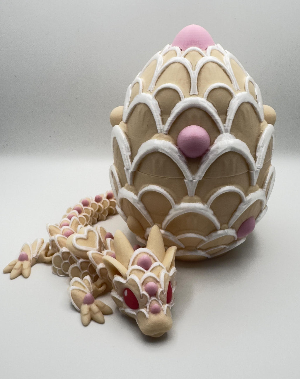 Baby Cookie Dragon – 3D Printed Sugar Cookie Dragon – Articulated Fidget Toy – Cute Dessert Dragon Gift – 8 Inch Collectible - KV3D Designs