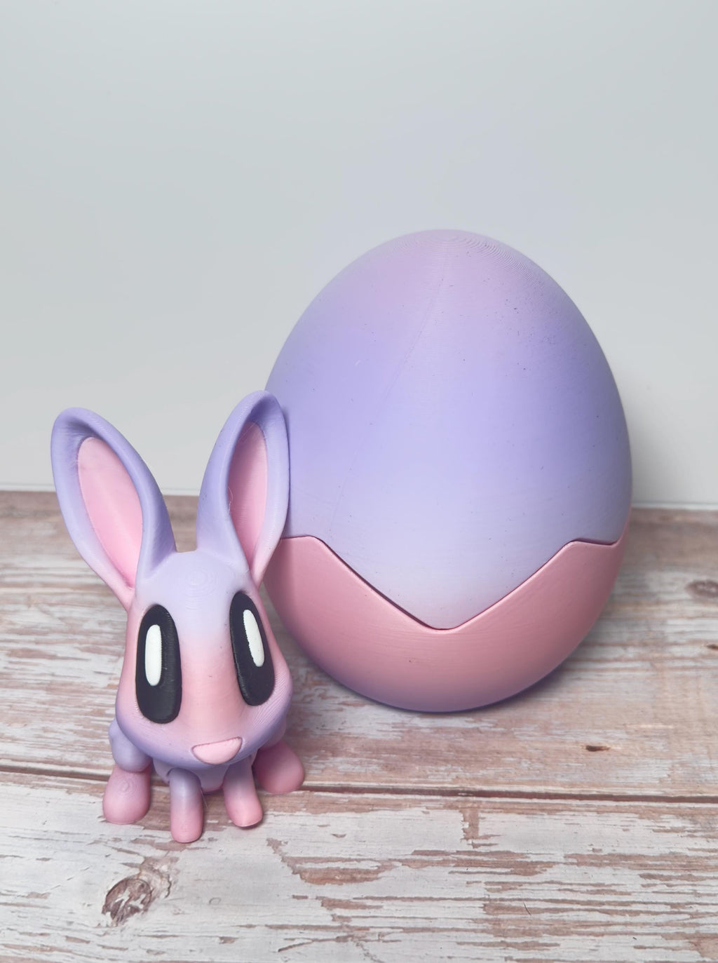 Articulated Animal 3D Printed Easter Bunny with Egg – Unique Basket Stuffer & Holiday Decor Gift - KV3D Designs