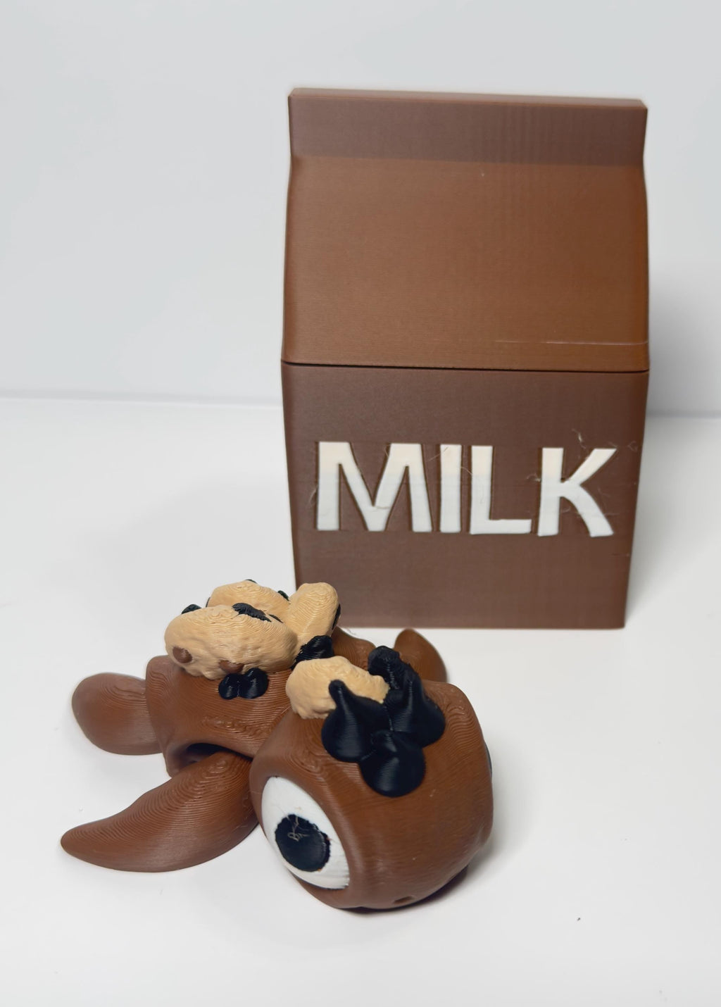 Adorable Dessert-Themed Fidget Toy: 3D Milk and Cookie Turtle - KV3D Designs