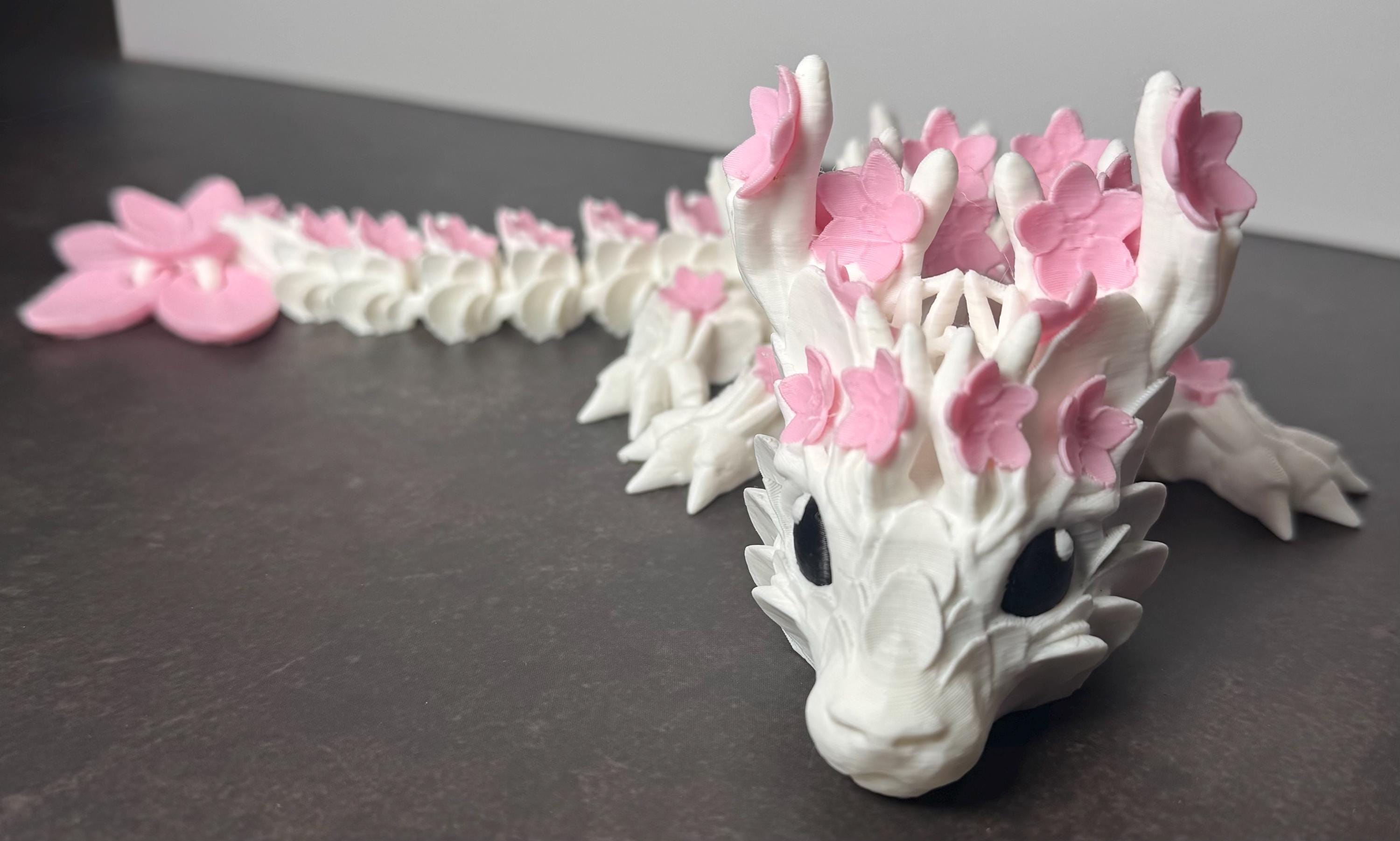 Baby Cherry Blossom Dragon – Adorable Articulated PLA Dragon - KV3D Designs