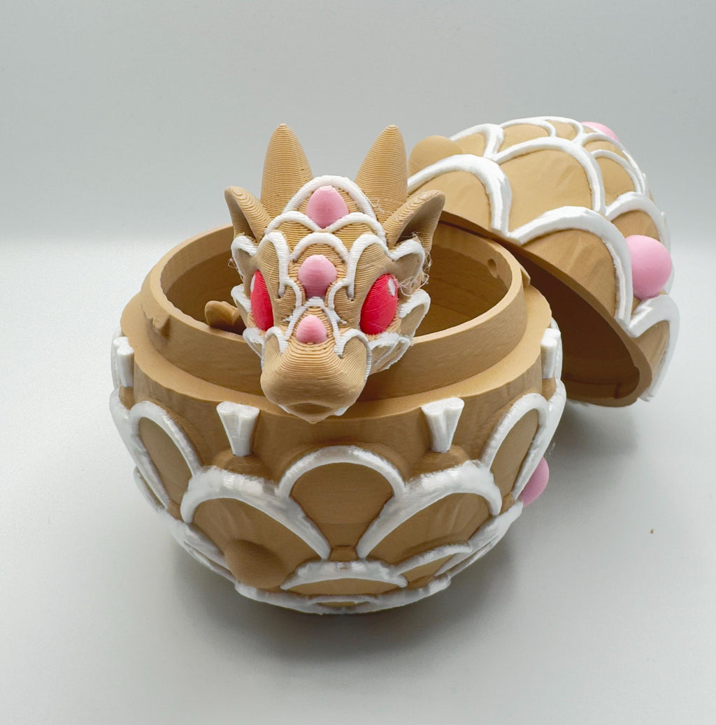 Baby Cookie Dragon – 3D Printed Sugar Cookie Dragon – Articulated Fidget Toy – Cute Dessert Dragon Gift – 8 Inch Collectible - KV3D Designs