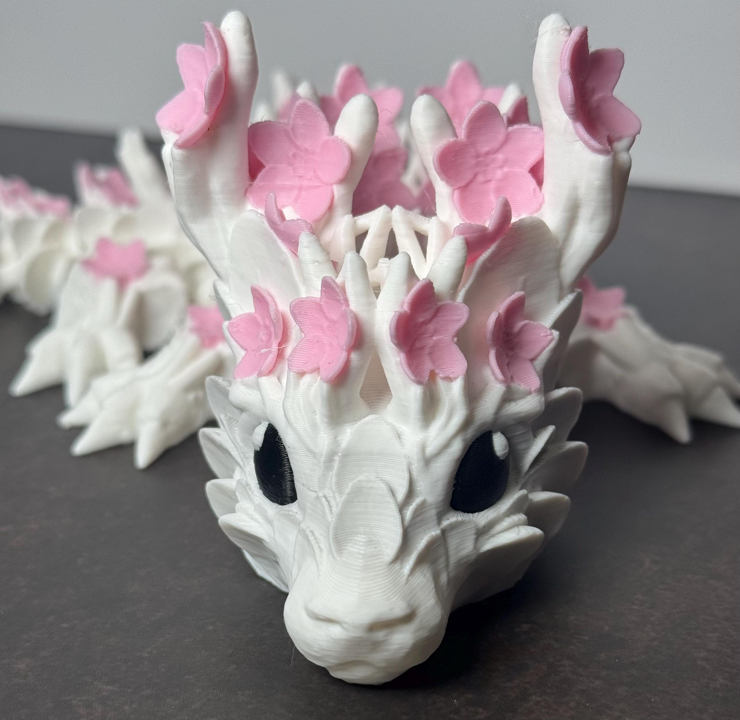 Baby Cherry Blossom Dragon – Adorable Articulated PLA Dragon - KV3D Designs