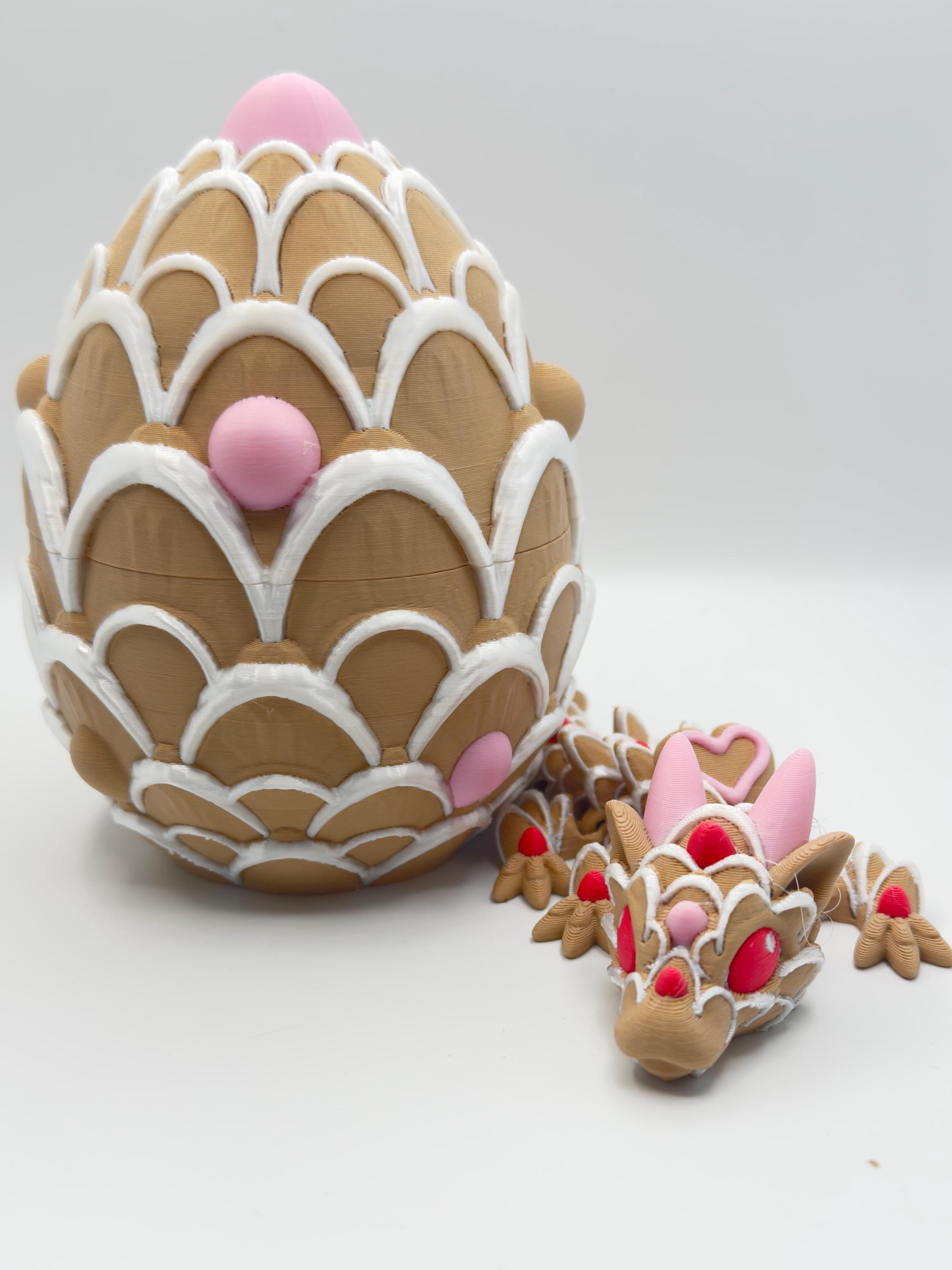 Baby Cookie Dragon – 3D Printed Sugar Cookie Dragon – Articulated Fidget Toy – Cute Dessert Dragon Gift – 8 Inch Collectible - KV3D Designs