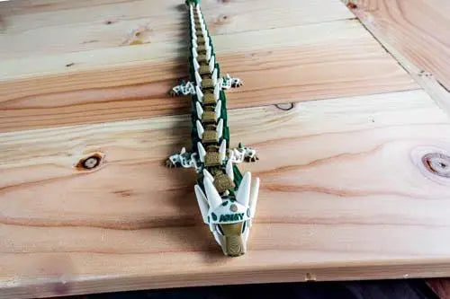 Camo Dragon Fidget Toy with Ammo Can | Military Veteran Gift | Army Articulated Dragon - KV3D Designs