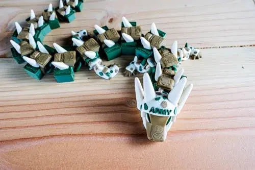 Camo Dragon Fidget Toy with Ammo Can | Military Veteran Gift | Army Articulated Dragon - KV3D Designs