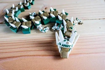 Camo Dragon Fidget Toy with Ammo Can | Military Veteran Gift | Army Articulated Dragon - KV3D Designs