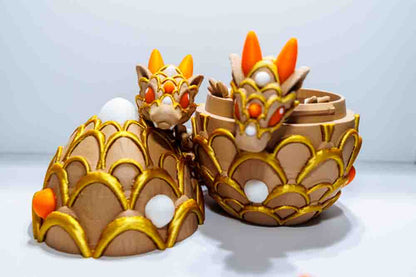 3D Printed Pumpkin Dragon, Articulated Dragon — Custom Color 3D Print, Fidget Toy