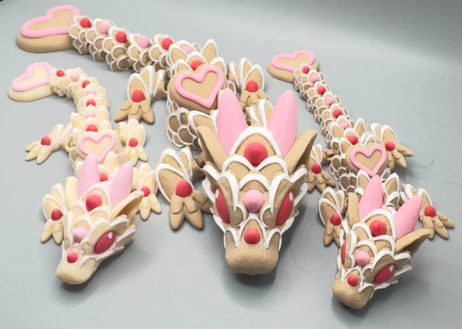 Sugar Cookie Dragon – 3D Printed Articulated Dragon 3D Printed Fidget Toy Cinderwing3D Dragons - KV3D Designs