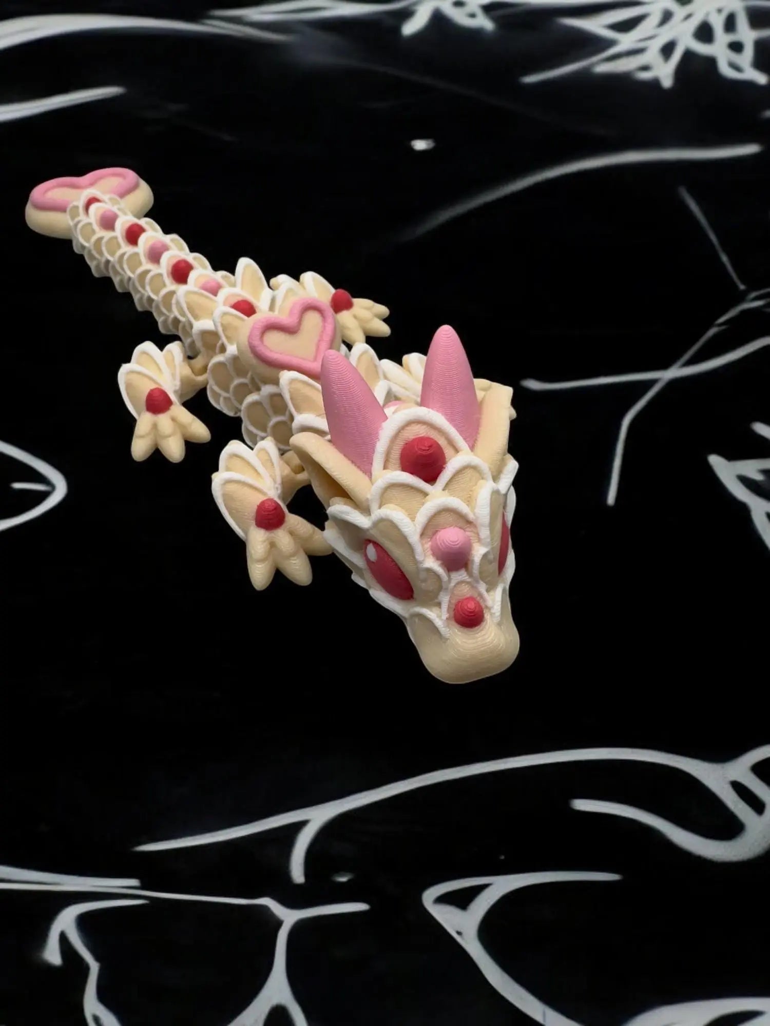 Sugar Cookie Dragon – 3D Printed Articulated Dragon 3D Printed Fidget Toy Cinderwing3D Dragons - KV3D Designs