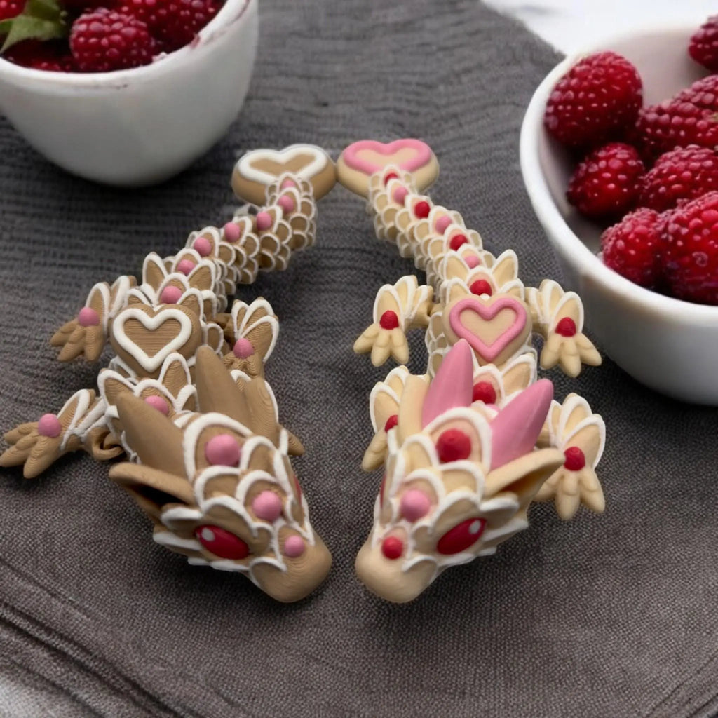 Sugar Cookie Dragon – 3D Printed Articulated Dragon 3D Printed Fidget Toy Cinderwing3D Dragons - KV3D Designs