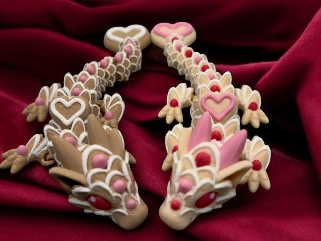 Sugar Cookie Dragon – 3D Printed Articulated Dragon 3D Printed Fidget Toy Cinderwing3D Dragons - KV3D Designs