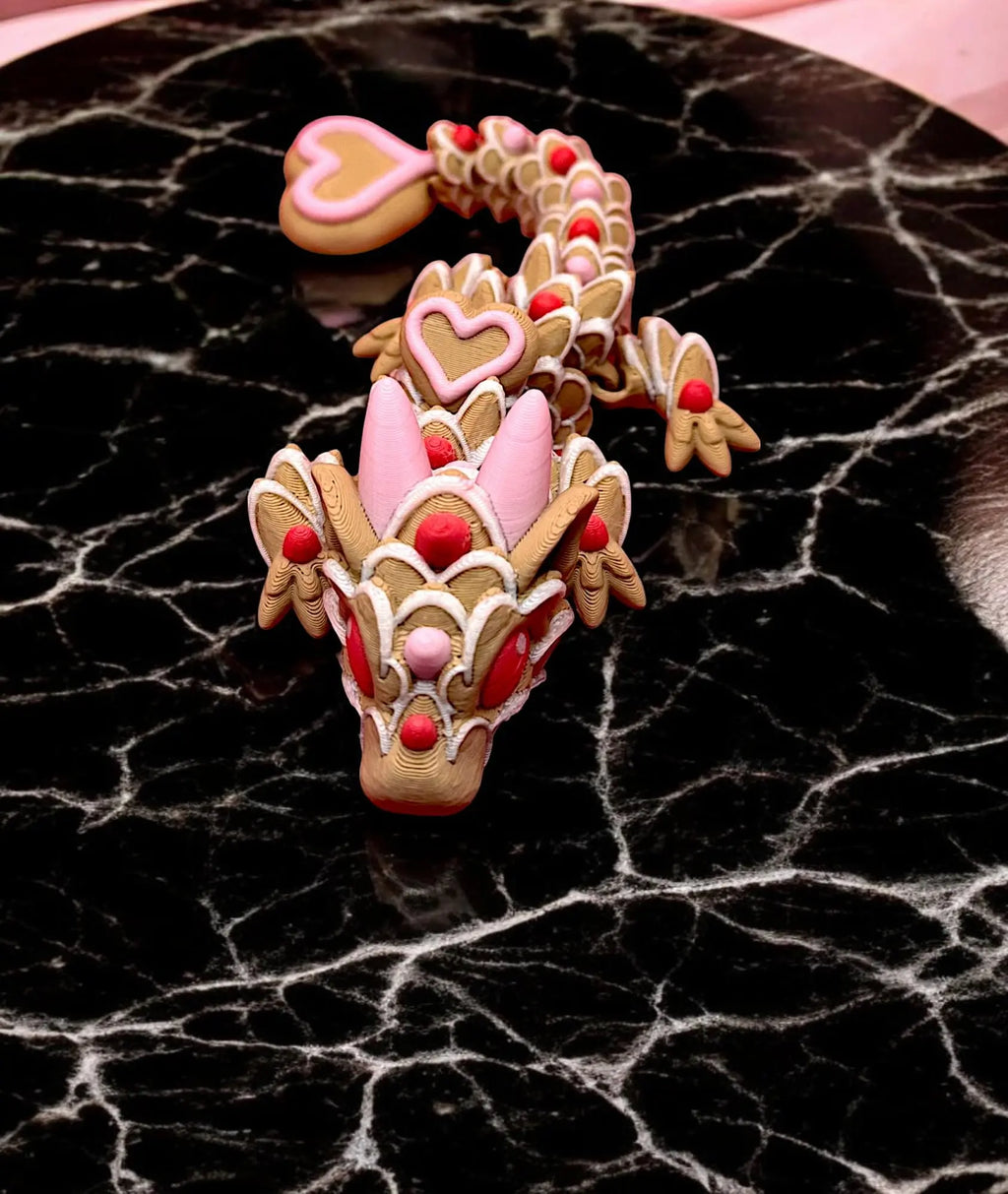 Sugar Cookie Dragon – 3D Printed Articulated Dragon 3D Printed Fidget Toy Cinderwing3D Dragons - KV3D Designs