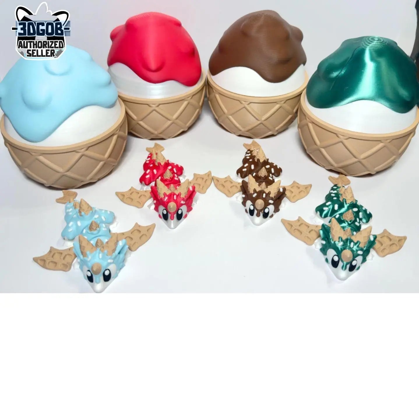 Sugar Rush Dragon and Egg – 3D Printed Fidget Toy, Mini Dragon | Fantasy Gift for Collectors & Kids - KV3D Designs