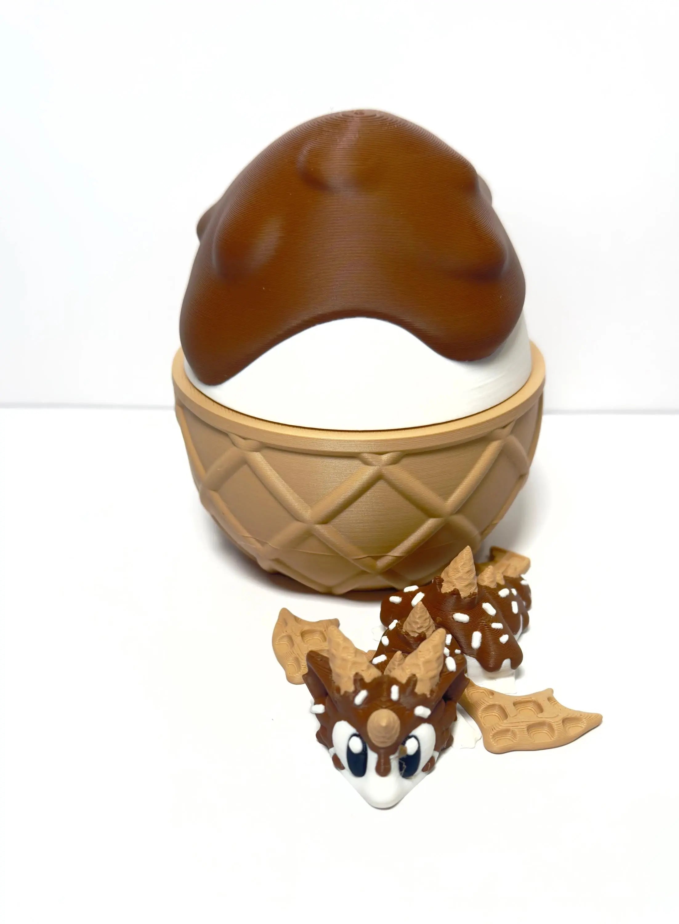 Sugar Rush Dragon and Egg – 3D Printed Fidget Toy, Mini Dragon | Fantasy Gift for Collectors & Kids - KV3D Designs