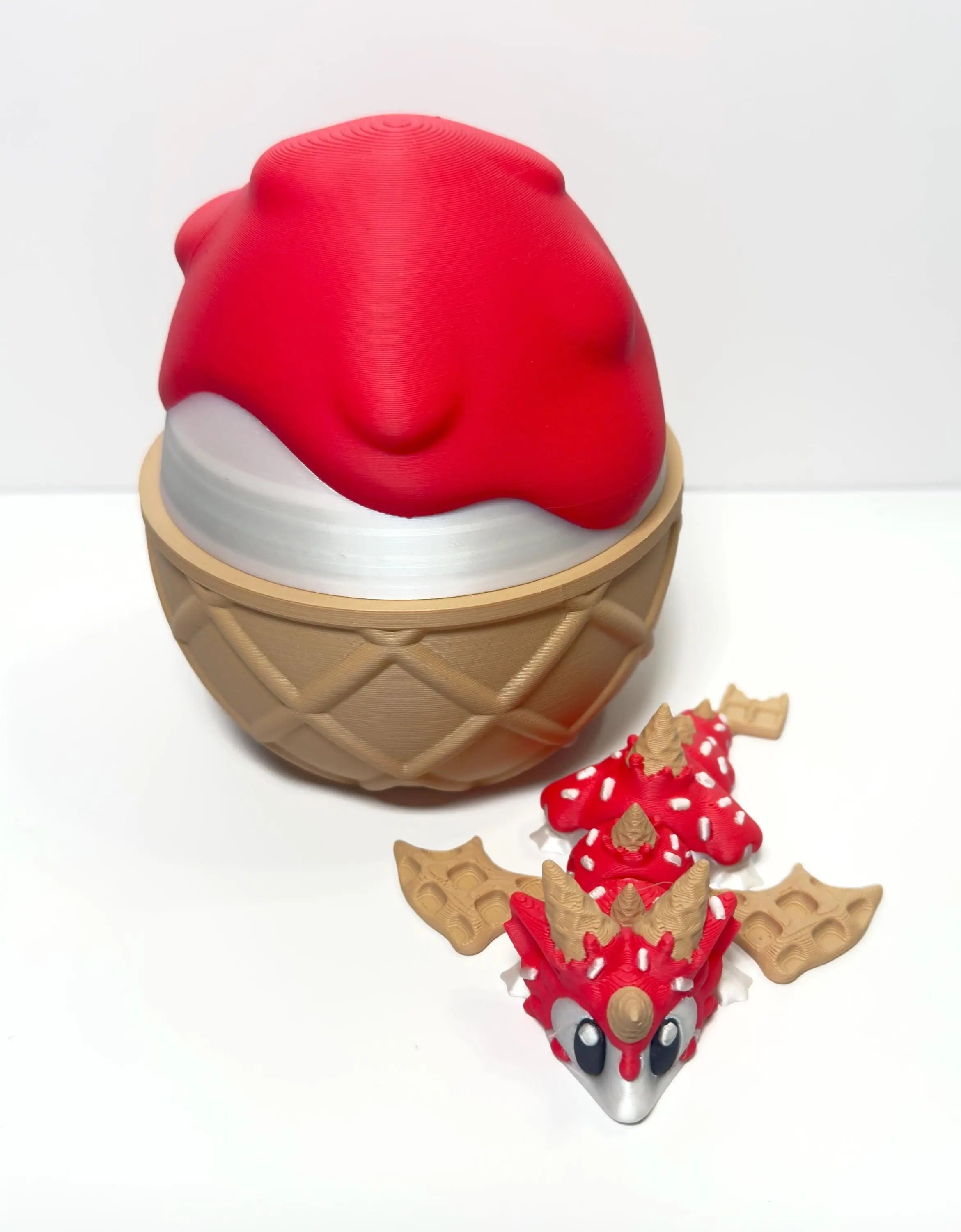 Sugar Rush Dragon and Egg – 3D Printed Fidget Toy, Mini Dragon | Fantasy Gift for Collectors & Kids - KV3D Designs