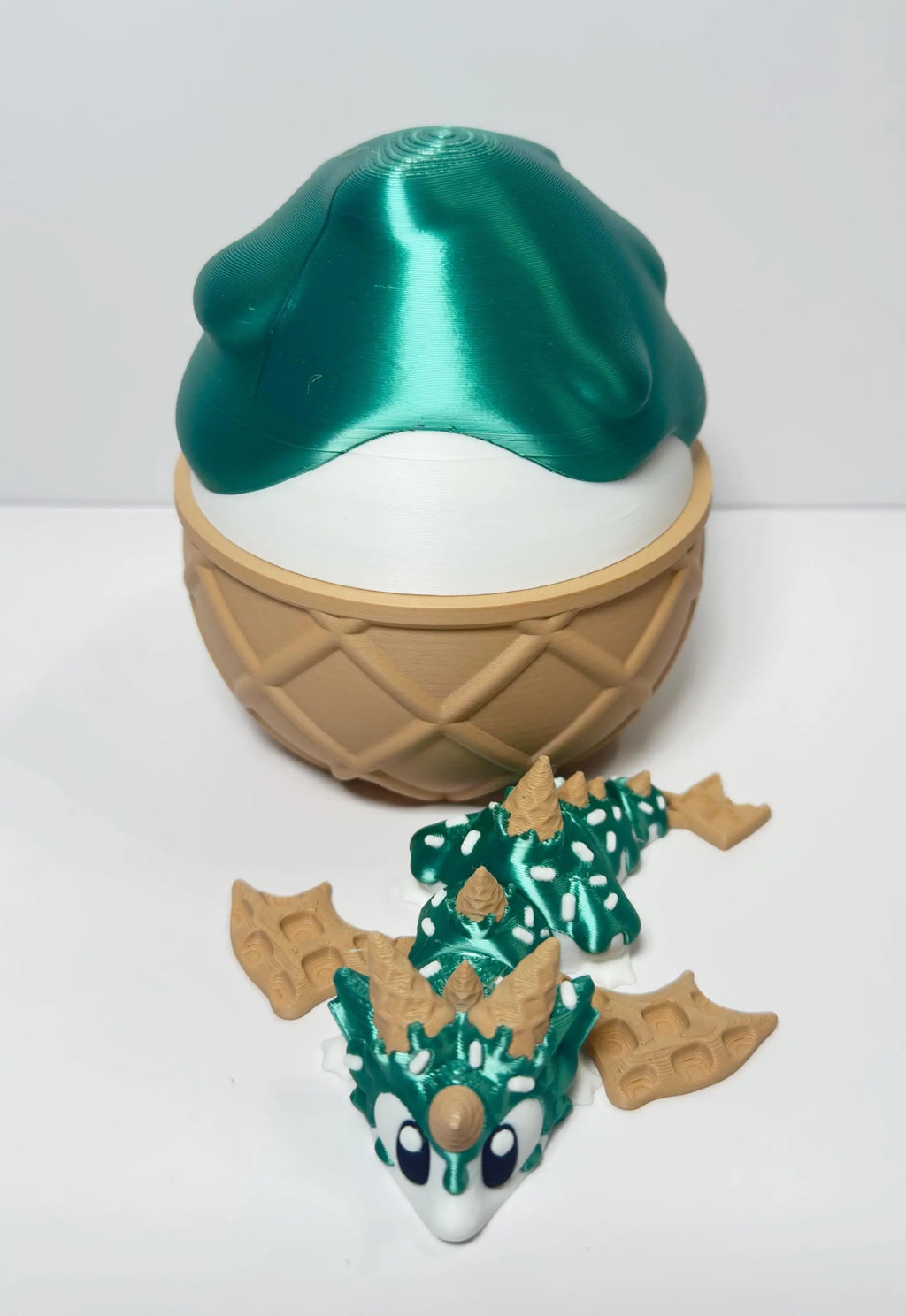 Sugar Rush Dragon and Egg – 3D Printed Fidget Toy, Mini Dragon | Fantasy Gift for Collectors & Kids - KV3D Designs