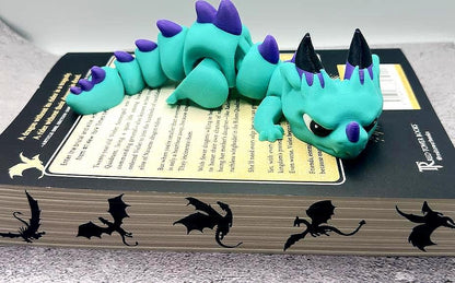 Whimsical Grumpy Dragon Fidget Toy in Fun Colors - Great Gift for Dragon Fans! 8.25 Long - KV3D Designs