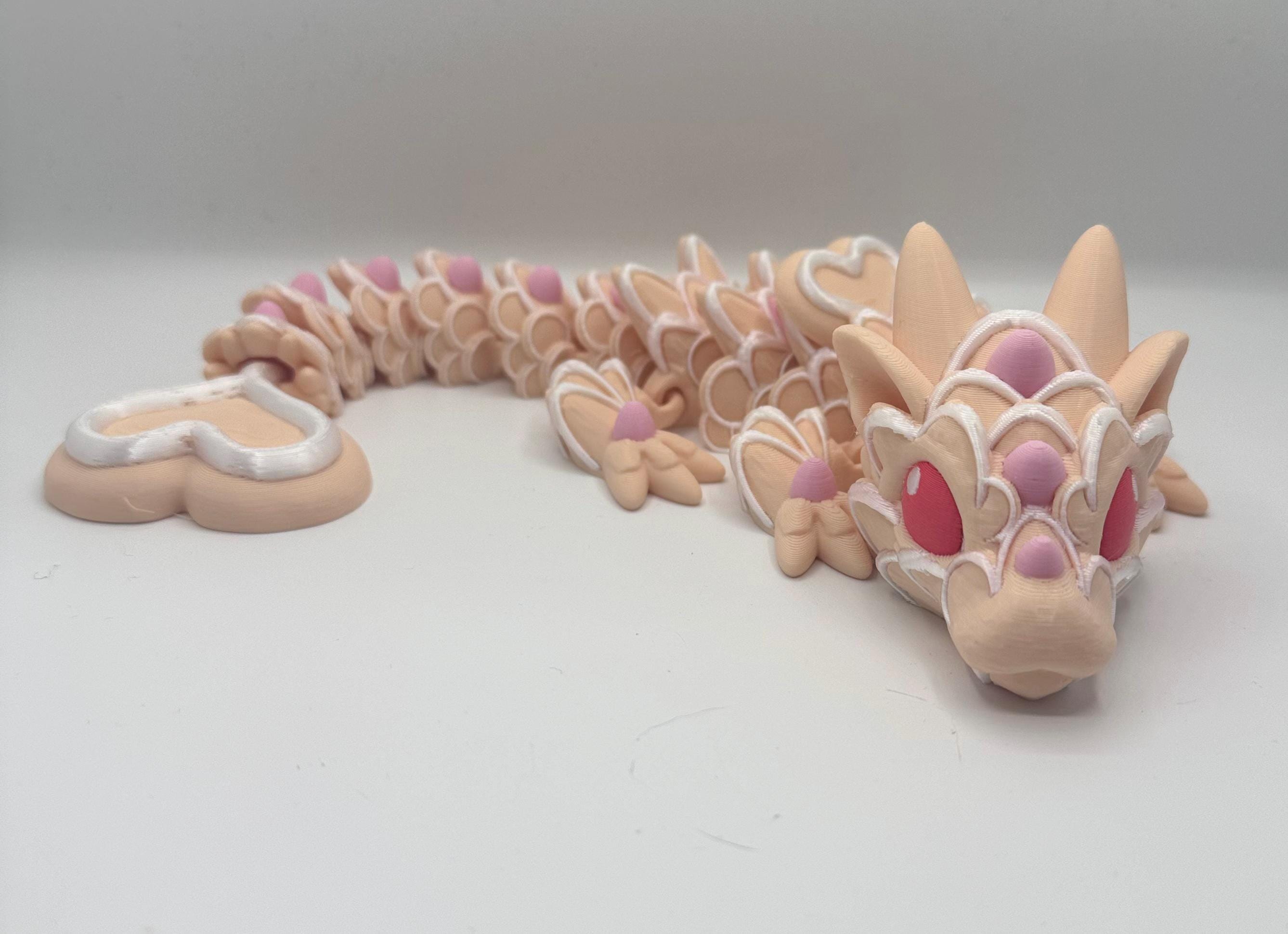 Sugar Cookie Dragon – 3D Printed Articulated Dragon 3D Printed Fidget Toy Cinderwing3D 12 inch Dragon - KV3D Designs