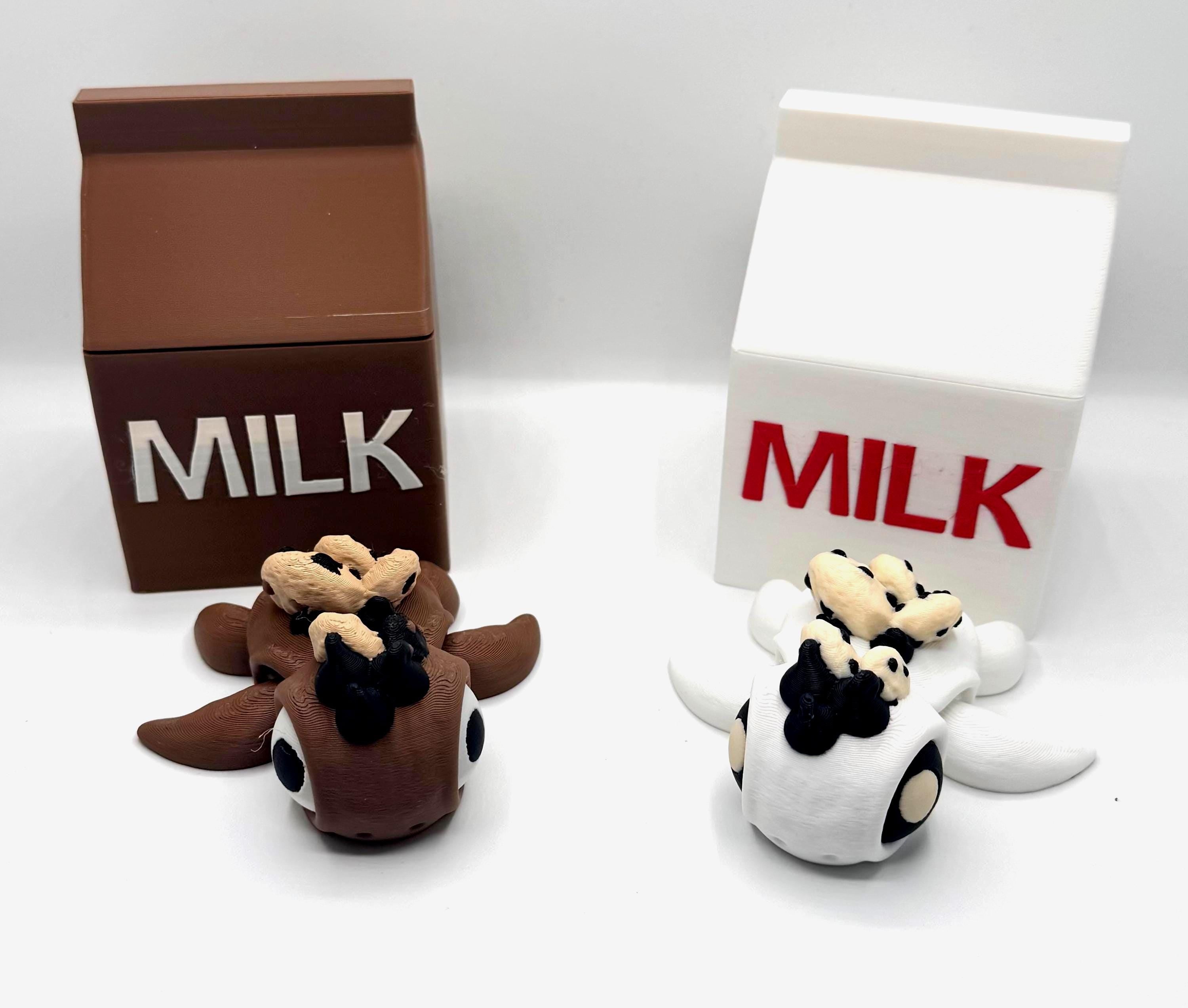 Adorable Dessert-Themed Fidget Toy: 3D Milk and Cookie Turtle - KV3D Designs