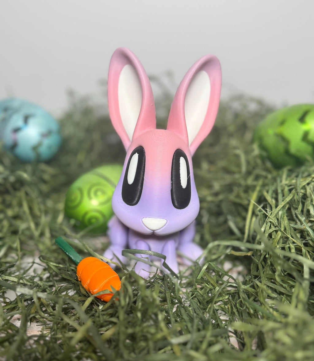 3D-Printed Easter Bunny | Articulated Fidget Toy, Cute Collectible Gift Basket Stuffer for Kids & Adults - KV3D Designs
