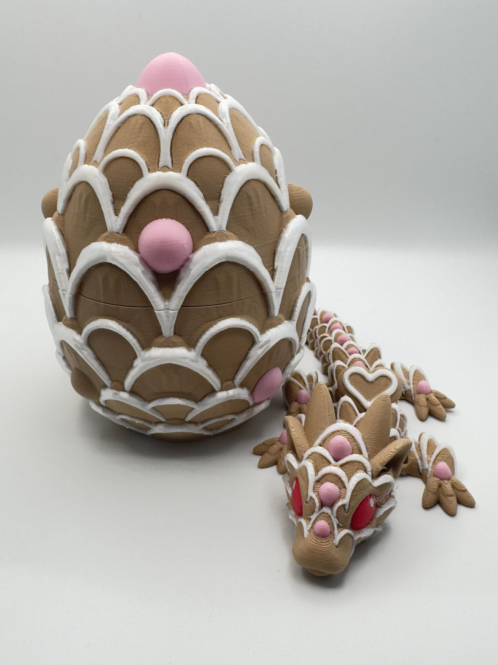 Baby Cookie Dragon – 3D Printed Sugar Cookie Dragon – Articulated Fidget Toy – Cute Dessert Dragon Gift – 8 Inch Collectible - KV3D Designs