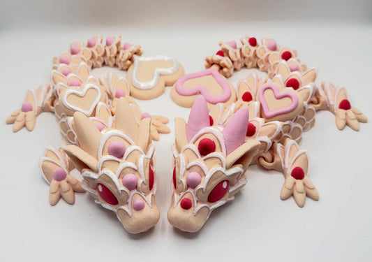Sugar Cookie Dragon – 3D Printed Articulated Dragon 3D Printed Fidget Toy Cinderwing3D 12 inch Dragon My Store