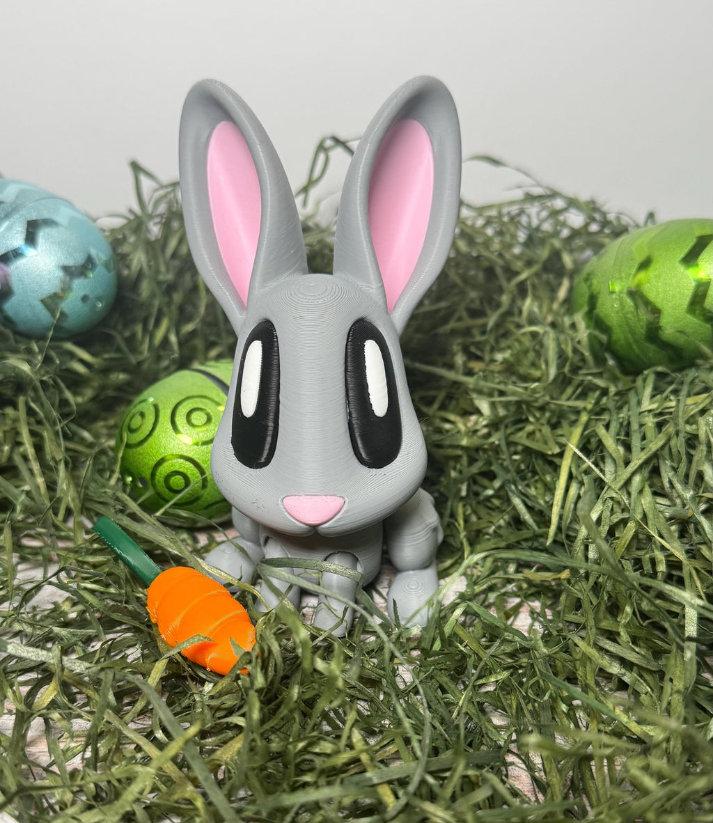 3D-Printed Easter Bunny | Articulated Fidget Toy, Cute Collectible Gift Basket Stuffer for Kids & Adults - KV3D Designs